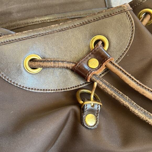 Vintage Il Bisonte Brown Nylon & Leather Backpack